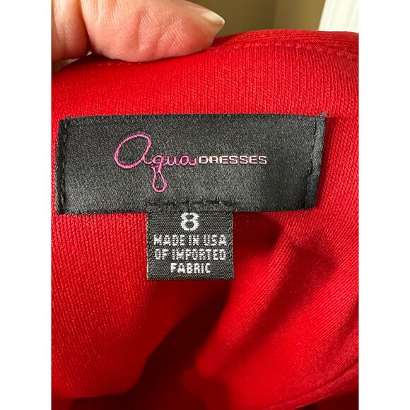 Agua Dresses Red One-Shoulder Off-Shoulder Maxi Formal Gown Slit –size 8 - Picture 13 of 17